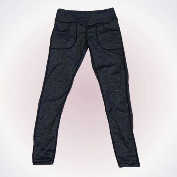 GWC Gray and Black Full-Length Leggings | Sz L - Picture 1 of 6